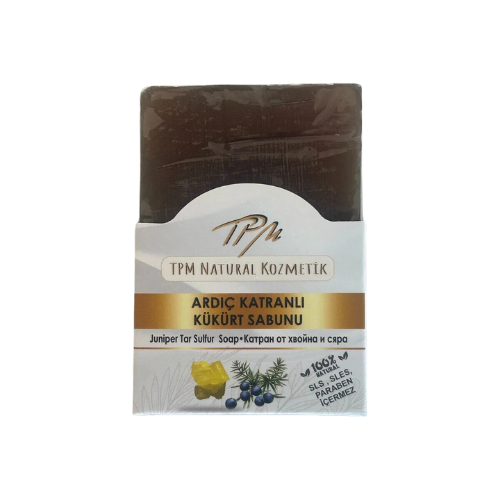 TPM Ardınç Katranlı Kükürt Sabunu – Kepek, Akne ve Egzamaya Karşı Doğal Çözüm